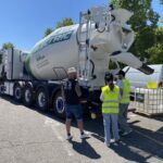 Le Lycée Arcisse de Caumont de Bayeux remporte le Championnat de France des élèves conducteurs routiers 2026 Championnat de Franche jaundes conducteurs routiers 2026 Saint-Chamond épreuve de précision avec toupie à béton Renault Trucks électrique copie